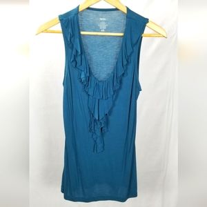 Mossimo Blue Green Ruffle Tank Top